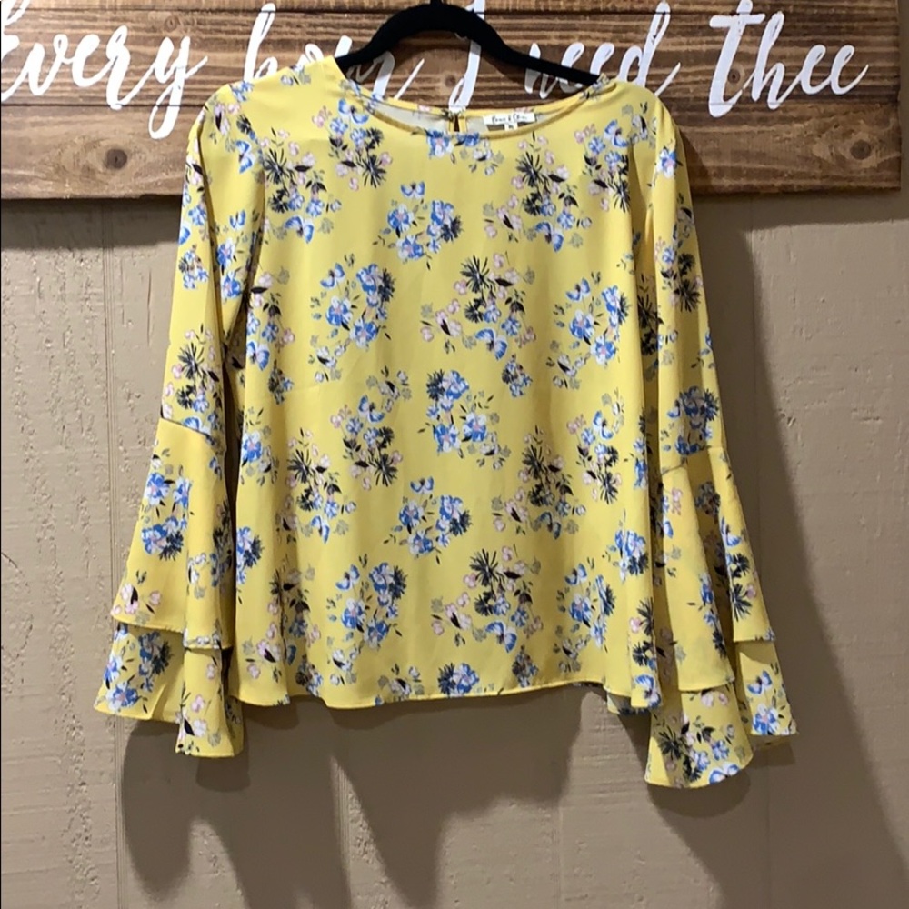 Floral shirt.
